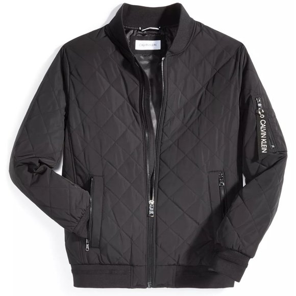 Calvin Klein Men's Jacket Black With Arm Pocket Zipper Nwt Size Small - Picture 1 of 2